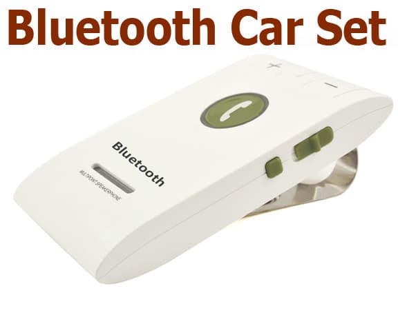 Bluetooth bežični handsfree set za automobil 6E Beli