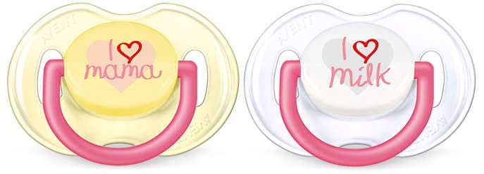 Avent Duda varalica I LOVE 0m+ 2 kom.  roze