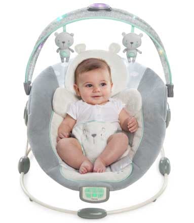 Ingenuity Bebi ležaljka sa melodijama, vibracijom i osvetljenjem Twinkle Teddy Bear