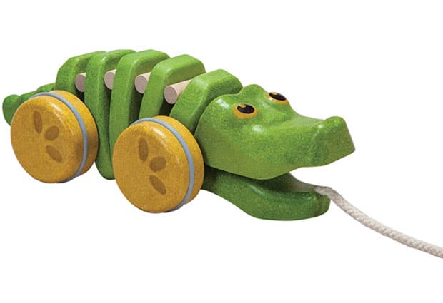 Plan Toys Drvena igračka na povlačenje Razigrani aligator Planwood 5609