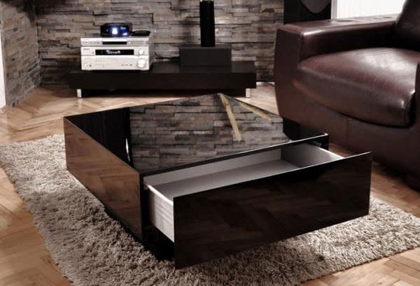 Klub Sto Maxx 65 x 65 x 35 cm Sa Jednom Fiokom Black
