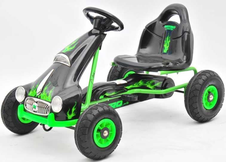 Karting automobil na pedale crno zeleni