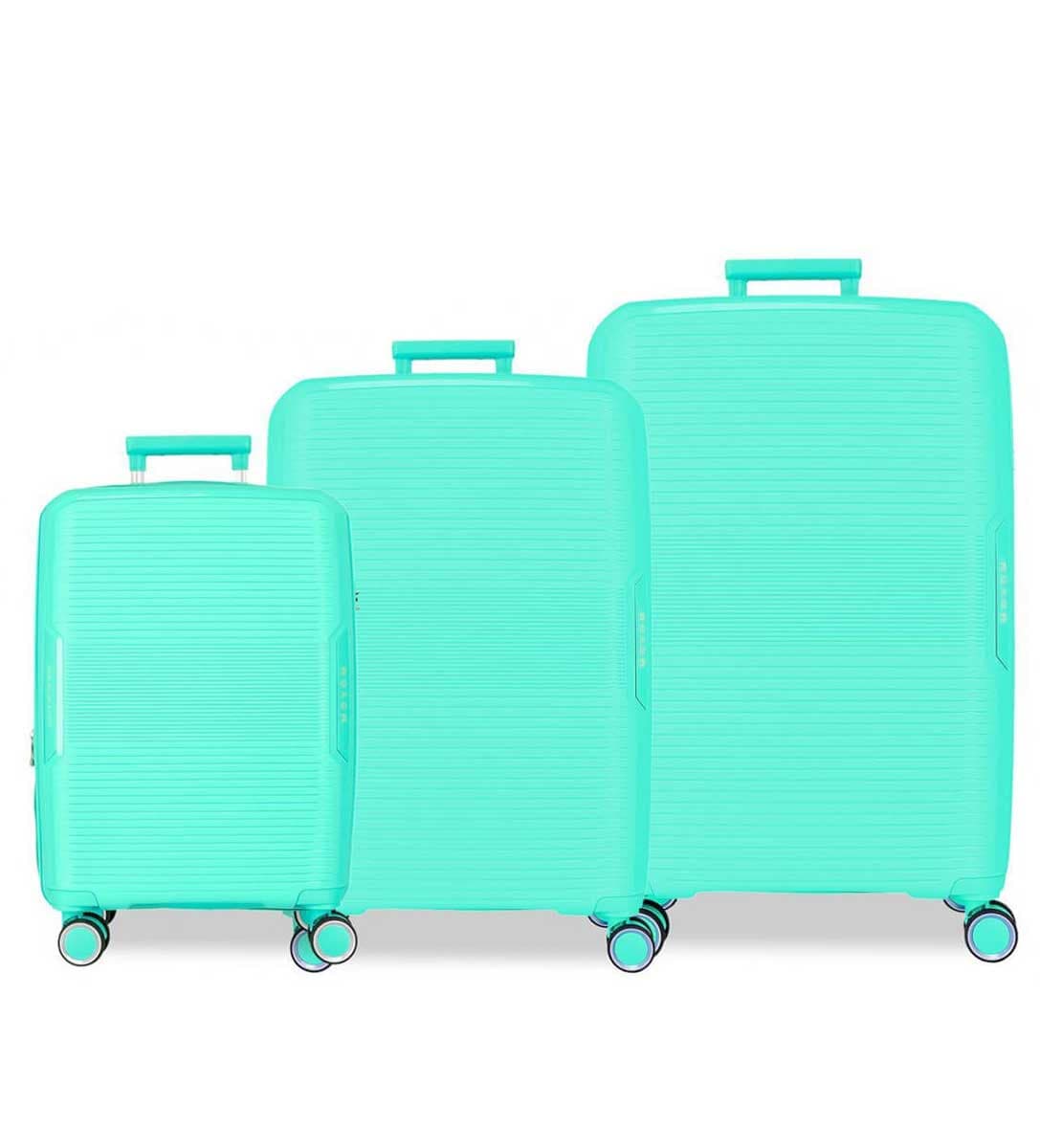 Komplet proširivih kofera od polipropilena 55cm-68cm-78cm Movom Inari turquoise 53294
