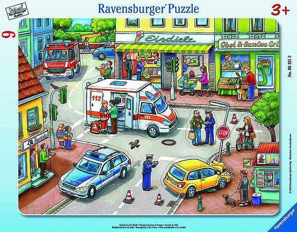 Ravensburger puzzle 9 delova -Uzbuna u gradu 06131