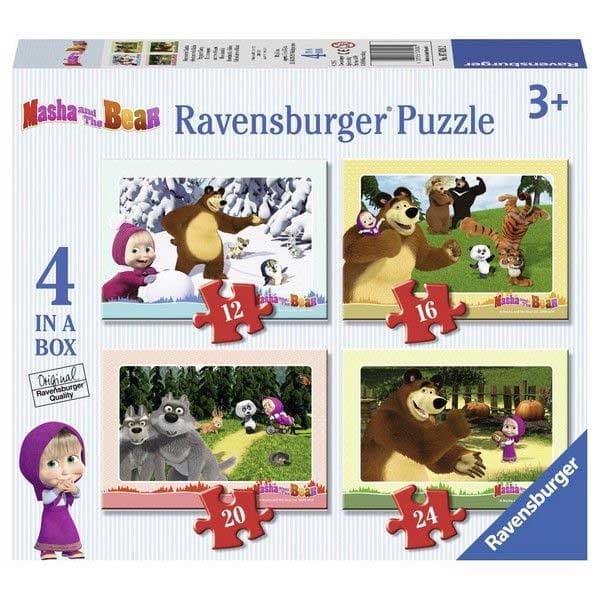 Ravensburger puzzle 72 dela - 4 u 1 Masa i medved 07028