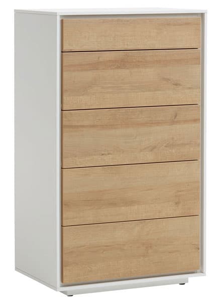 Komoda Arga 4+1 fioka hrast-bela