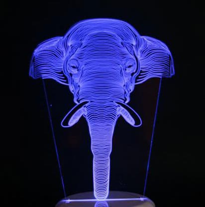 3D LED Lampa Illusions by Black Cut Elephant Blue