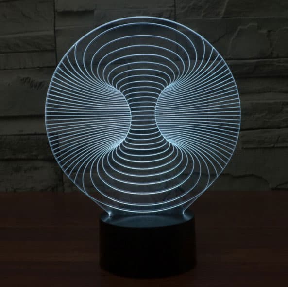 Black Cut 3D LED Lampa White Vortex