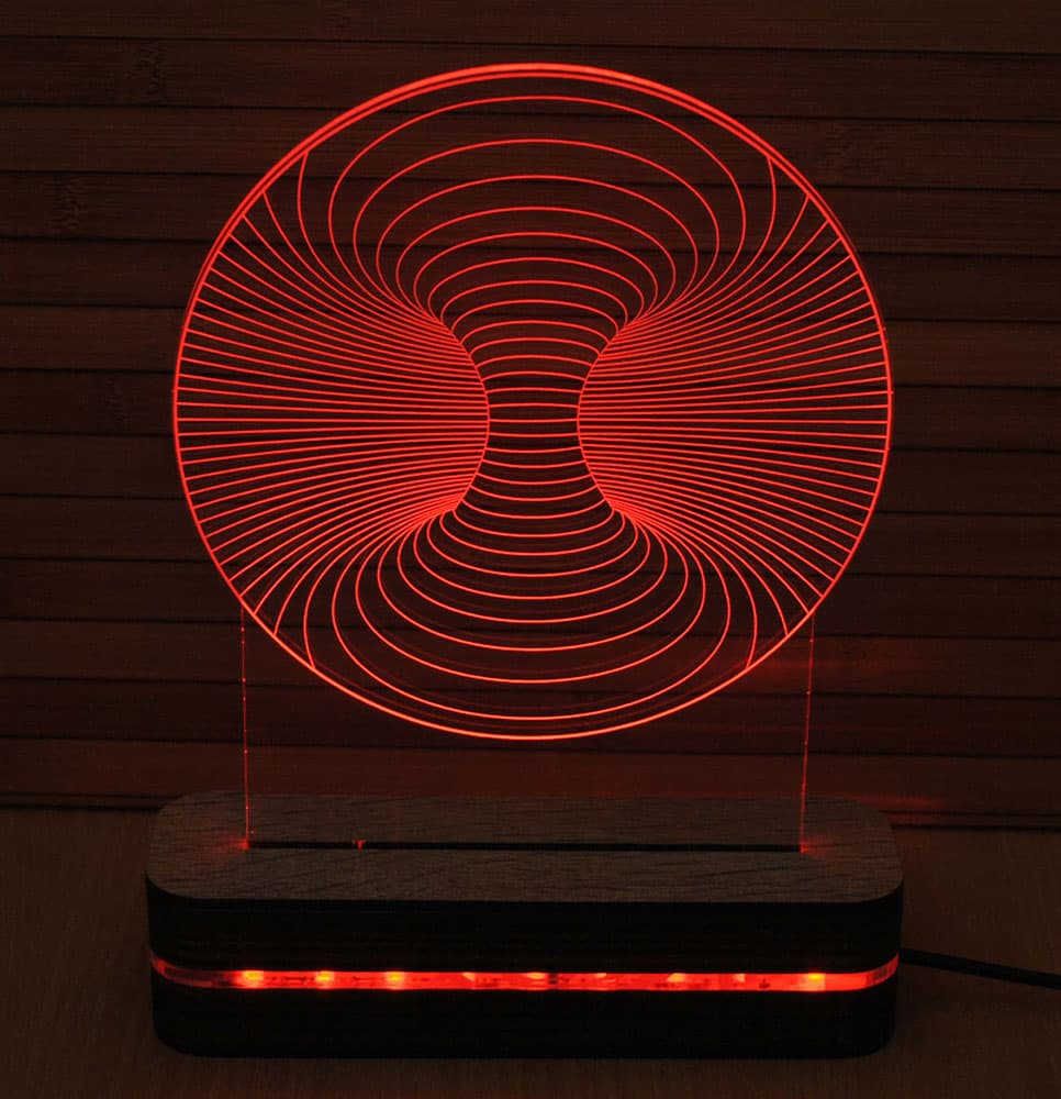 Black Cut 3D LED Lampa Vortex Multicolor - 9 boja