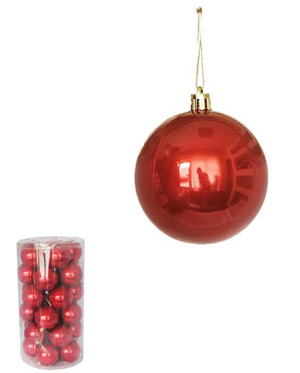 Novogodišnji ukrasi Kugle 5cm Set 30 komada Crveni