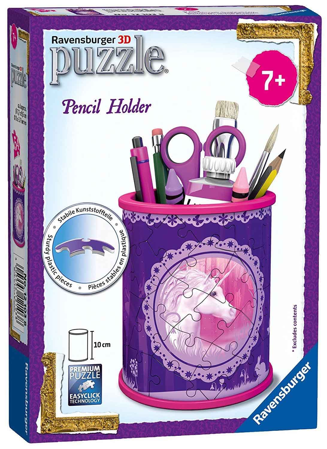  Ravensburger 3D puzzle GIRLY GIRL edition - Za devojčice - Kutija za olovke - Unicorns Pencil Holder 54 dela RA12103