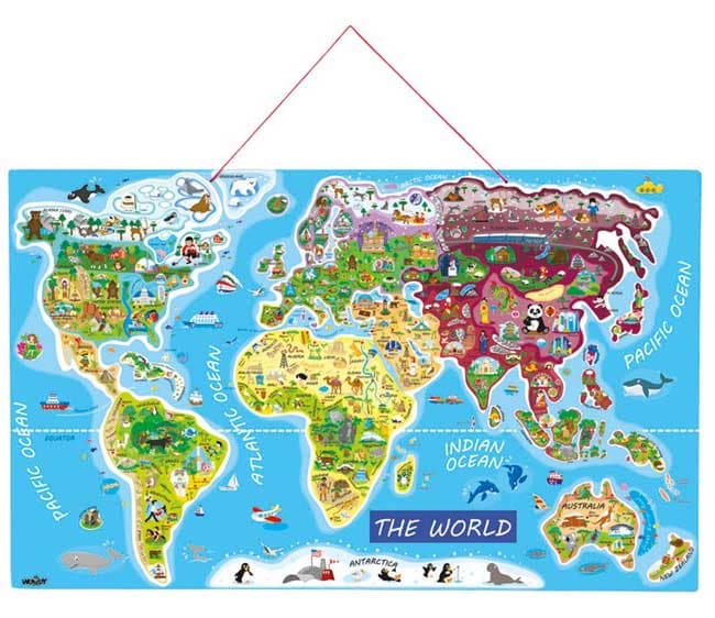 Woodyland Magnetna tabla Mapa sveta 91190