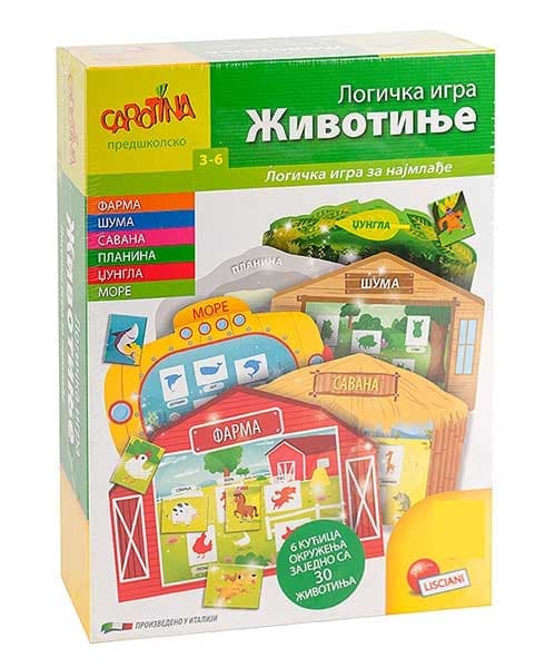 Lisciani Carotina Edukativna Logička Igra Životinje 35814