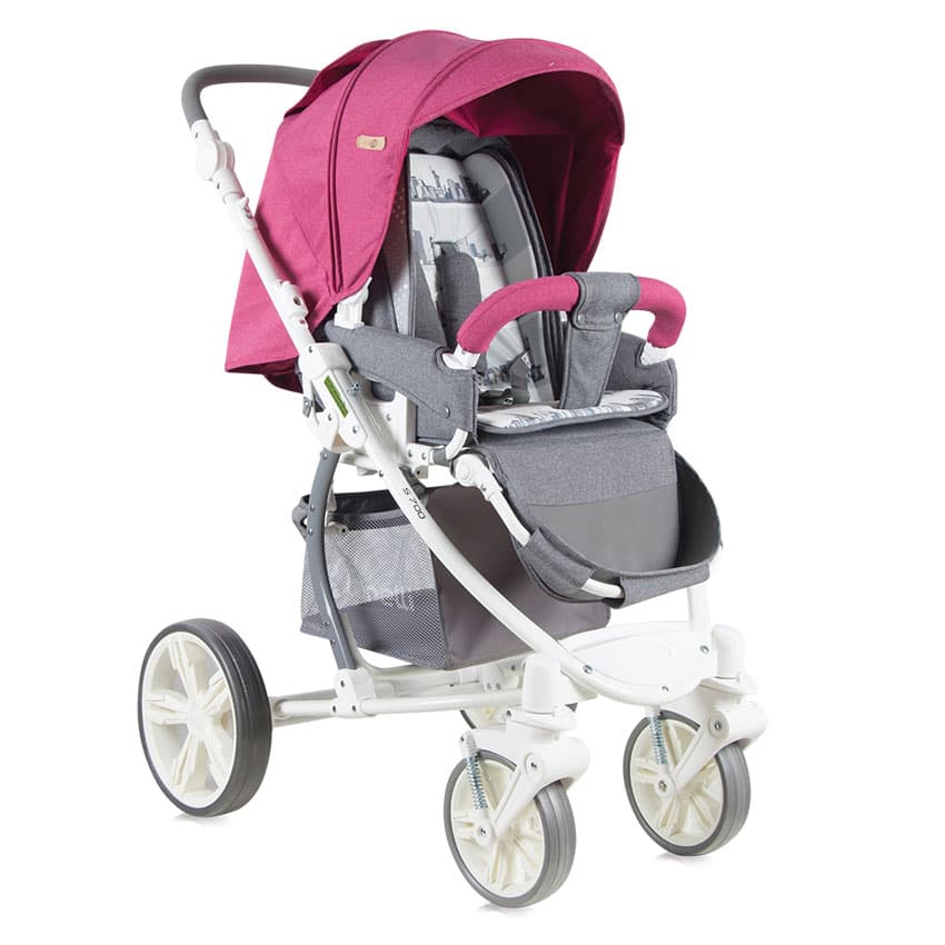Lorelli Kolica S700 Rose and Grey Cities + Torba za mamu