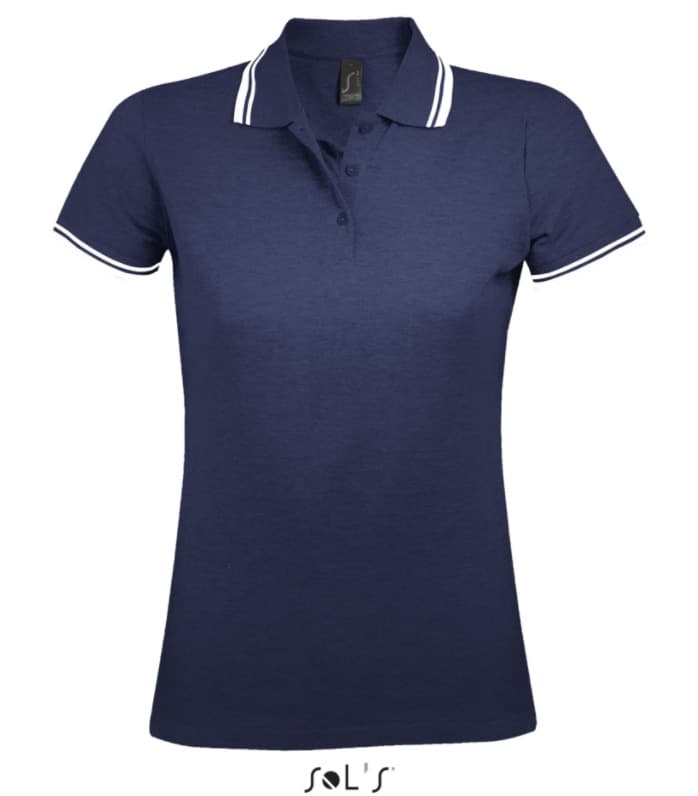 Sols Pasadena Ženska majica sa kragnom vel. S French Navy/White 00578
