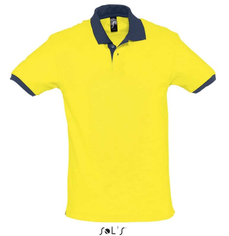 Muška majica sa kragnom veličina M Sols Prince Lemon/French Navy 11369