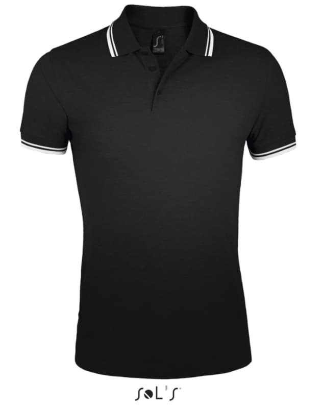 Polo majica za muškarce veličina S Sols Pasadena Black/White 00577