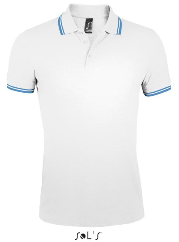 Polo majica za muškarce veličina S Sols Pasadena White/Aqua 00577
