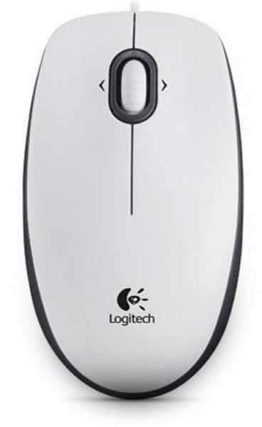 Logitech žični miš B100 OEM beli