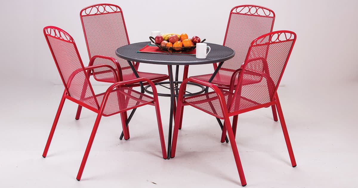 Baštenska Garnitura - Metal Marsala Red