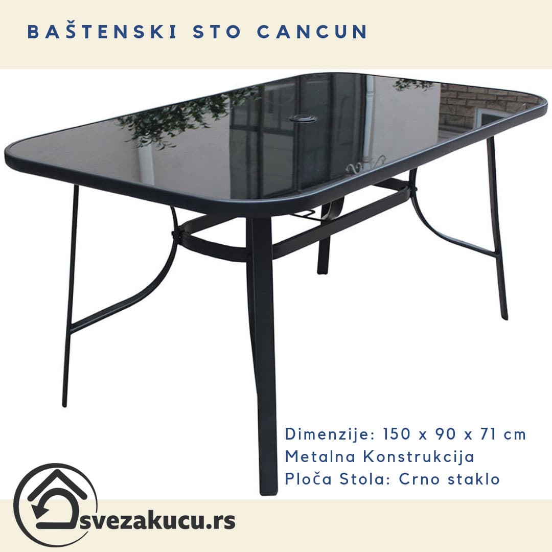 Baštenski Sto sa Staklom - Cancun Como