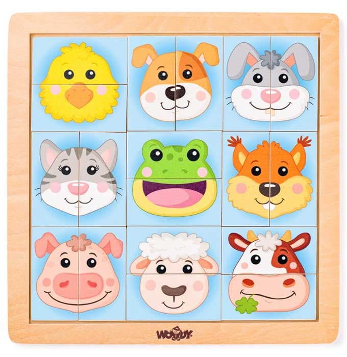 WOODY Moj prvi drveni puzzle Domaće životinje 90315