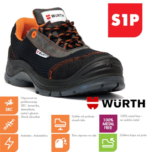 Wurth Bezbednosne cipele Atina S1P plitke vel. 42