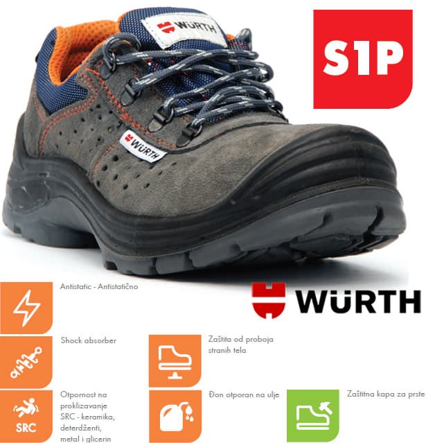 Wurth Bezbednosne cipele Sintra S1P plitke vel. 39