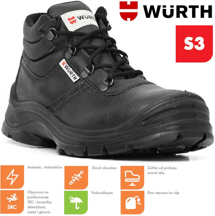 Wurth Bezbednosne cipele Taurus S3 duboke vel. 44