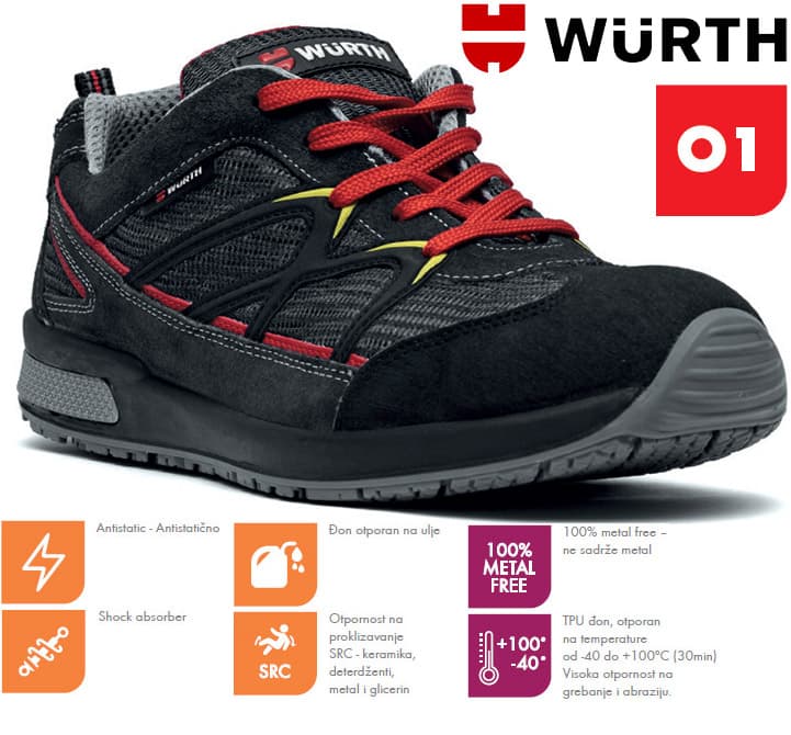 Wurth Radna patika Jogger Black O1 vel. 46