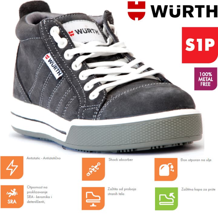Wurth Bezbednosne patike Pluton S1P duboke vel. 47