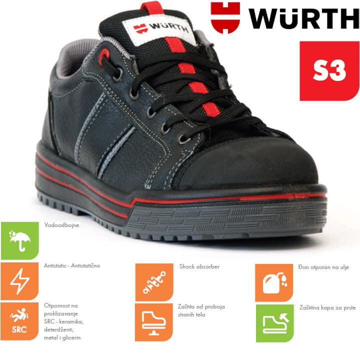 Wurth Bezbednosne patike Sneakers S3 plitke vel. 37