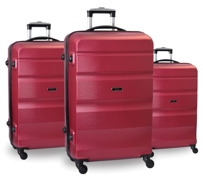 Komplet 3 ABS Tvrda Kofera Porto Red