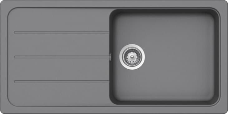 Granitna sudopera Formhaus D-100L chrome siva