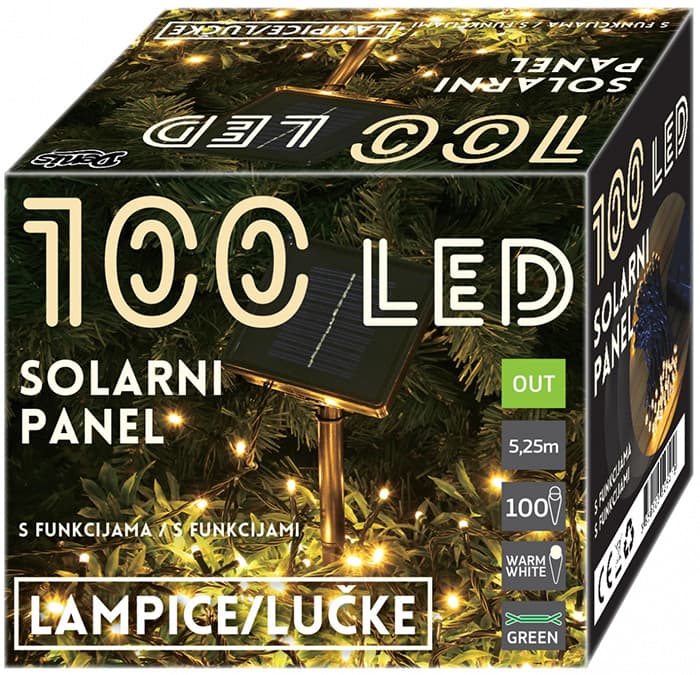 Novogodišnje lampice sa solarnim napajanjem