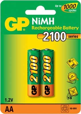 GP NiMH punjive baterije AA 2100 mAh - pakovanje 2 kom.