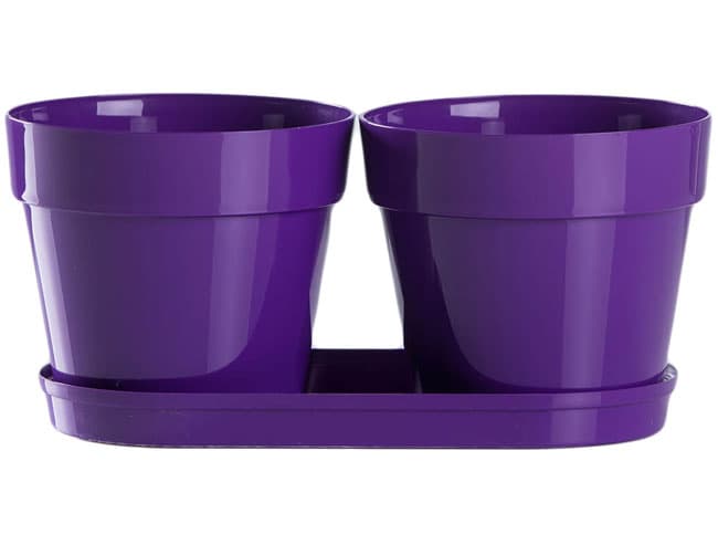 Saksije za cveće sa tacnom Frajle Mix and Play Ljubičasta