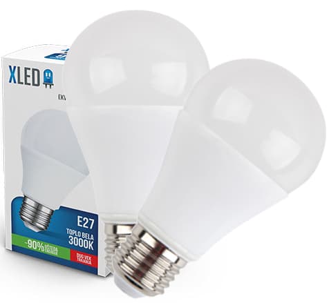 XLED Led Sijalica E27 9W Toplo bela 2 komada 023451