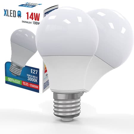 XLED Led Sijalica E27 14W Toplo bela 2 komada 023572