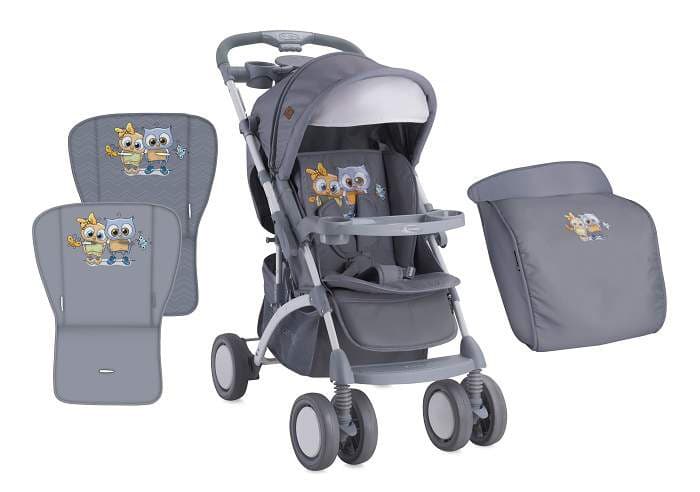 LORELLI Kolica APOLLO Grey Baby Owls + Torba za mame