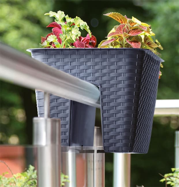 Prosperplast Balkonska saksija Ratolla Rail Anthracite DRLB400-S433