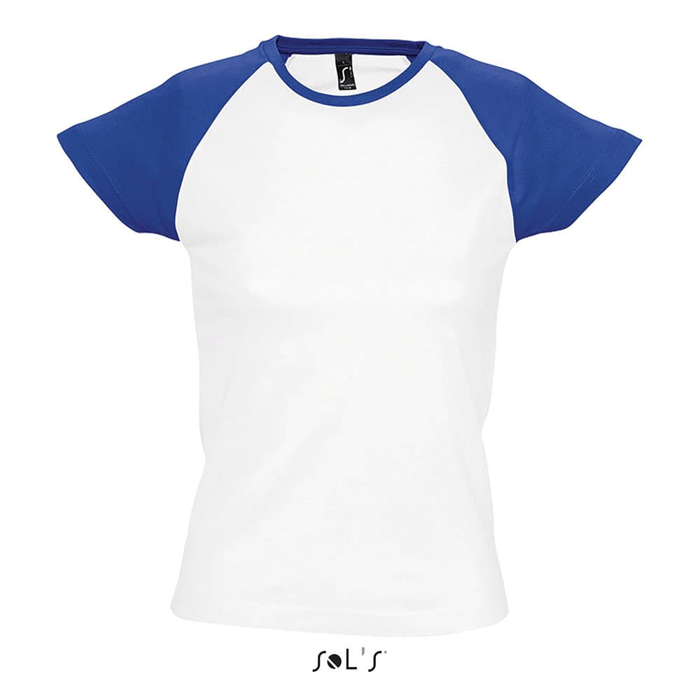Sols Ženska majica sa kratkim rukavima Milky white/royal blue veličina XXL 11195