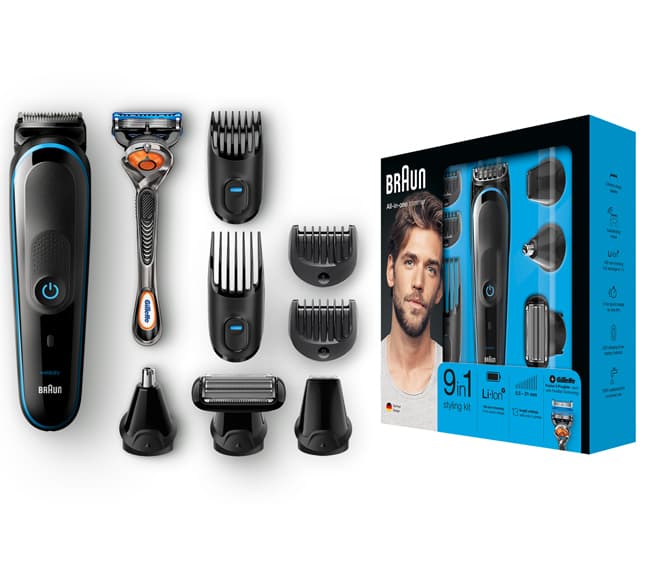 Braun Brijač i univerzalni trimer 9u1 MGK5080 Blk/Blu + RZR WBOX