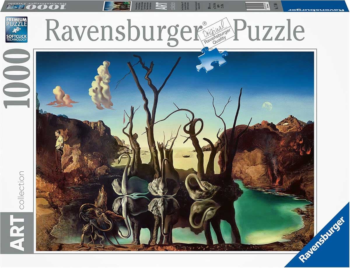 Puzzle 1000 delova Salvador Dali Slonovi koji se ogledaju u labudovima Ravensburger 17180