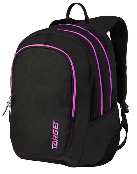 TARGET 3 ZIP - Ranac za školu BLACK Pampero Pink 26190