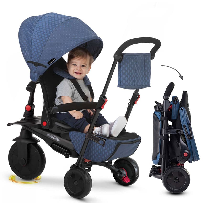 SMART TRIKE Tricikl FOLDING 700 8 u 1 plavi - sa kočnicom