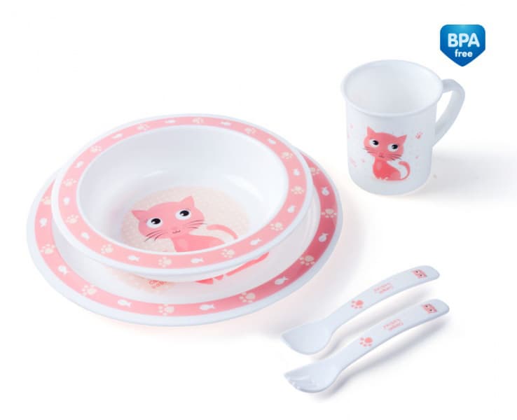 CANPOL Bebi set za hranjenje 4/401 CAT roze