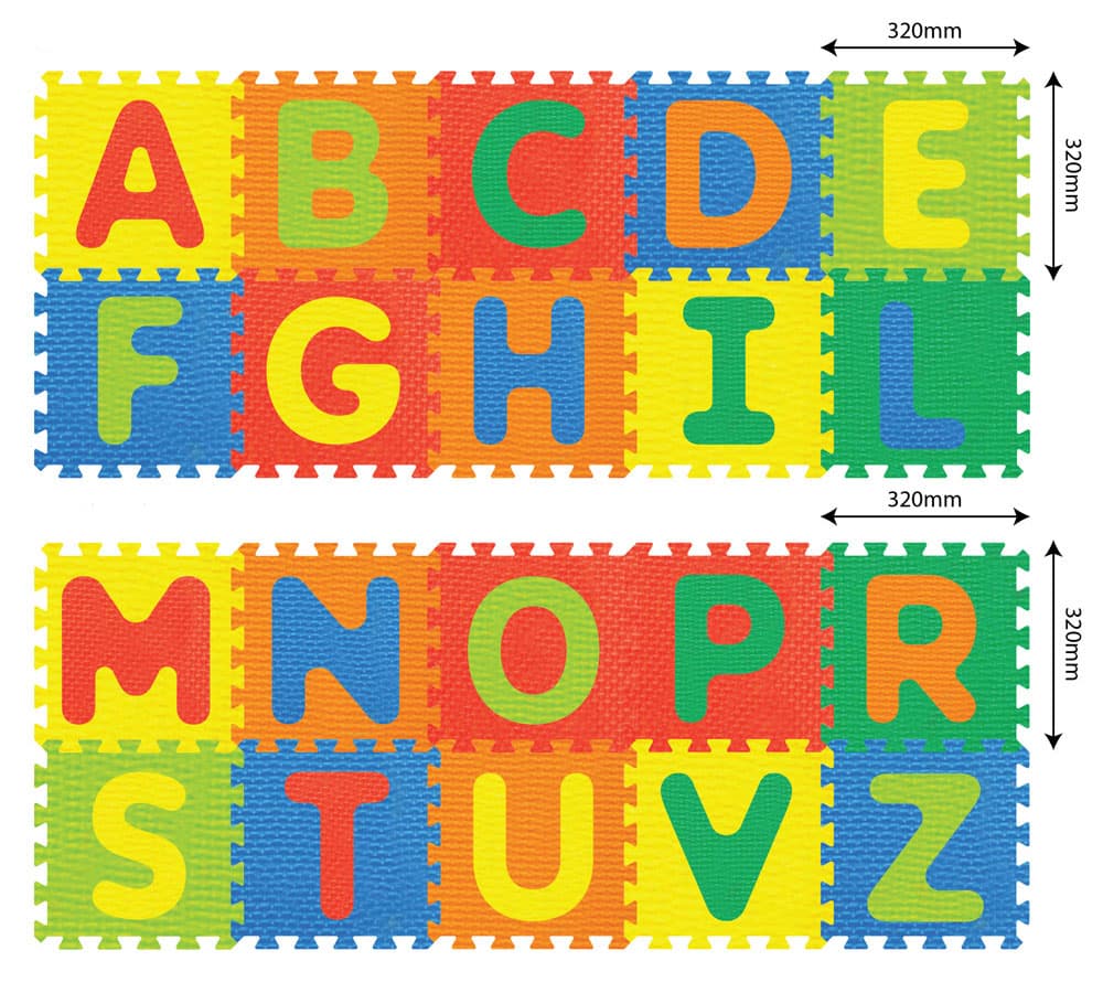 Podne puzzle Alfabet 10 komada 320x320mm Assorted
