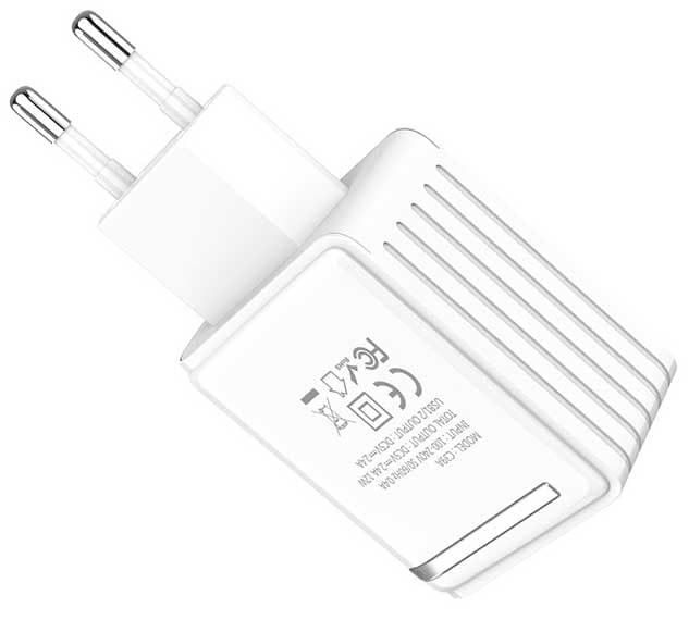 Zidni USB punjač Hoco C39A dual-port White