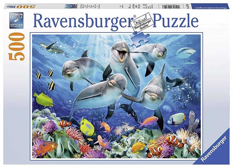 Ravensburger Puzzle 500 delova - Delfini na koralnom grebenu 14710